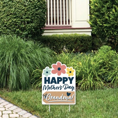 Big Dot of Happiness Grandma, Happy Mother's Day - Outdoor Lawn Sign - We Love Grandmother Yard Sign - 1 Piece