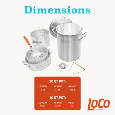 30-Quart Silver Aluminum Boiling and Steaming Pot Kit