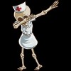 Women's Design By Humans Halloween Dabbing Funny Skeleton Nurse RN Costume Gift By COVI Racerback Tank Top - image 2 of 3