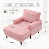 Modern Chenille Chaise Lounge Recliner, Oversized Single Sofa with Side Pockets for Living Room Bedroom-3irtyhousy - 4 of 4