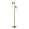 LumiSource Marcel Glam/Art Deco 62" Metal Floor Lamp in Gold Metal/Smokey Glass - 2 of 4