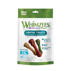 WHIMZEES by Wellness Brushzees Small Dental in Vegetable Flavor Dog Treats - 1 of 4