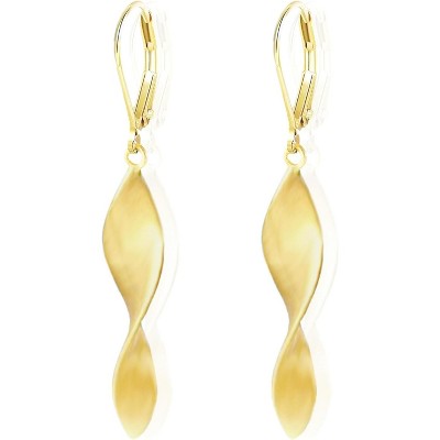 Sterling Silver Leverback Earrings for Women, 14K Gold and Silver Drop Dangle Earrings Jewelry Hypoallergenic