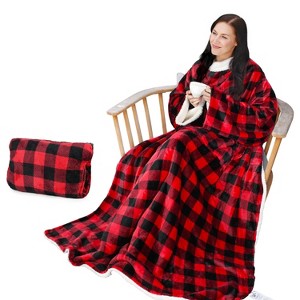 Catalonia Plush Fleece Wearable Blanket with Sleeves Arms, Super Soft Snuggly Body Blanket for Womens Mens, Portable TV Blankets, Gift for Her - 1 of 4