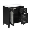30" Bathroom Vanity with Sink Combo, Undermount Ceramic Sink Vanity with 2 Drawers, Freestanding Bathroom Storage Cabinet with Adjustable Shelf - 3 of 4