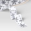 18' Christmas Fabric Ribbon White/Satin/Silver Snowflakes - Wondershop™ - 3 of 3