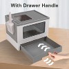LunaLulinlk grey Large litter box with lid, includes litter scoop, tray, and self-grooming side panels. - 2 of 4
