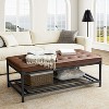 Alex Leather rectangle tufted coffee table with metal base| ARTFUL LIVINIG DESIGN - 2 of 4