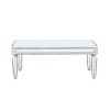 Vintage Mirrored Rectangular Coffee Table with Carved Accents, Elegant Glass Center Table for Living Room or Apartment - Panipeachy - 3 of 4