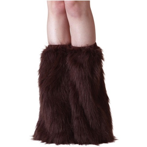 HalloweenCostumes.com One Size Fits Most  Adult Brown Furry Boot Covers, Brown - image 1 of 1