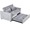PAGED Convertible Sleeper Sofa Bed Pull Out Couch Bed Velvet Loveseat Futon Sofa with Pillows & Adjustable Backrest for Living Room - 4 of 4