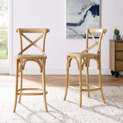 Charmwood Elm and Rattan 19" Counter Stool in Natural