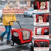 Munora 2-in-1 Pet Bike Trailer and Stroller with Canopy, Bicycle Cargo Wagon Trailer for Dogs and Cats, Red - 3 of 4
