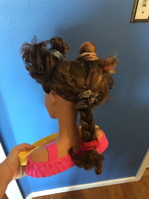  Barbie Totally Hair Styling Doll Head & 20+ Accessories, Color  Reveal & Color-Change Pieces, Curly Brown Neon Rainbow Hair : Everything  Else