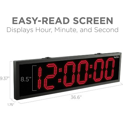 Ivation Oversized 36-Inch Red LED Digital Wall Clock