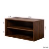 KWPZQEB Stackable Mounted Storage Cabinet, 2 Tier Mdf Wood Bookcase, File Cabinet for Living Room, Bedroom, Office, Brown - 3 of 4