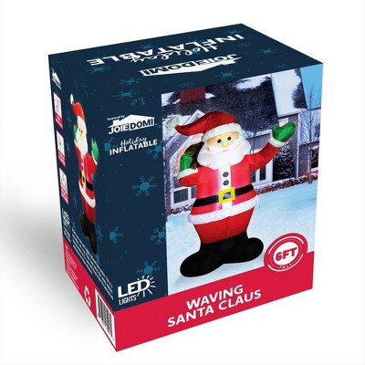 6-Foot Bright White LED Inflatable Santa with Gift Bag