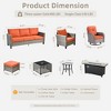 XIZZI Patio Furniture Sets Designed for Outdoor Relaxation, Comfy 3.5-Inch Cushions & 360° Swivel Action for Extra Comfort, 10 Pcs/Set, Orange - 3 of 4