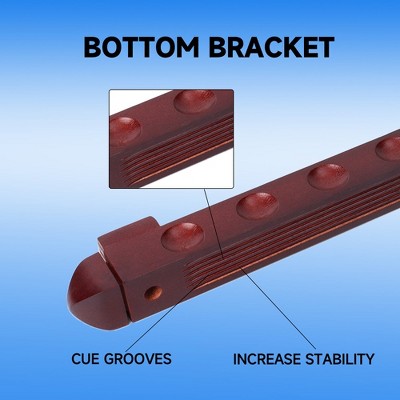 Mahogany 2-Piece Wall Mounted Pool Cue Rack for 8 Sticks