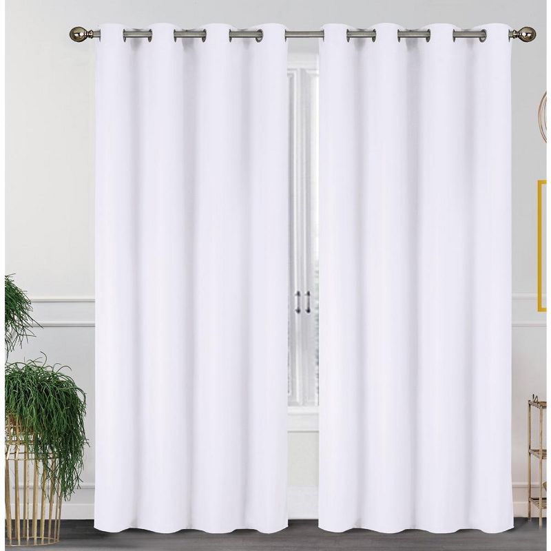 J&V TEXTILES Set of Two 54" x 84" Insulated Grommet Top Blackout Curtain Panels, 1 of 3