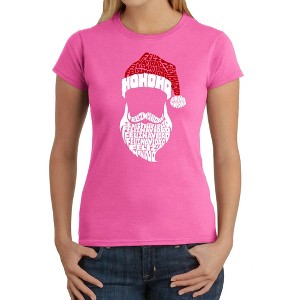 LA Pop Art Feliz Navidad Santa Claus - Women's Word Art T-Shirt - 1 of 4