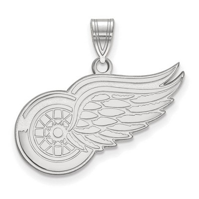 Black Bow Jewelry 10k White Gold Detroit Red Wings NHL Large Pendant
