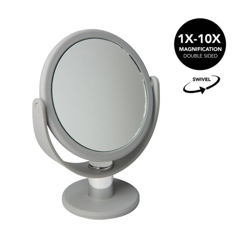 7" Vanity Rubberized 1X-10X Magnification Mirror - Home Details, 4 of 9