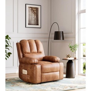 26'' Recliner Massage Chair for Adults,with Vibrating and Heating, 1.5X Sponge Filling, Side Pocket, Cup Holder, for Living Room, Bedroom - 1 of 4