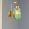 32" Otto Retro Wall Sconce Green - River of Goods: Brushed Gold-Finish, LED Compatible, UL Listed - 3 of 4