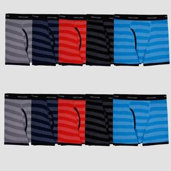 Fruit of the Loom Boys' 10pk Striped Boxer Briefs