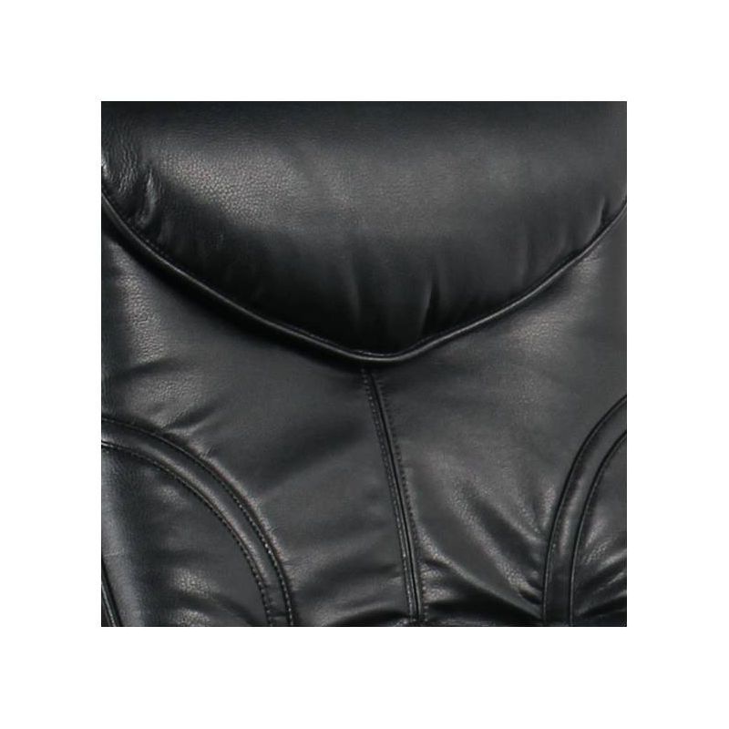 BenchMaster Black Swivel Ottoman Leather Recliner Chair Modern Armchair Ergonomic Manual Reclining Adjustable Bedroom Living Room, 3 of 8