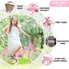 NAYSAYE Girls Bike with Basket 20 Inch Steel Frame for Kids Aged 7 to 10 for Outdoor Fun, Light Pink, 55.51"*21.26"*32.48" - 3 of 4
