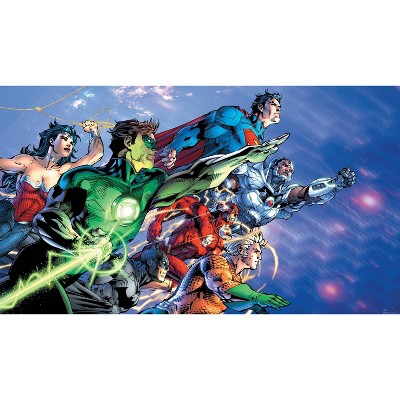 6'x10.5' XL Justice League Chair Rail Prepasted Mural Ultra Strippable - RoomMates