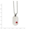 Black Bow Jewelry Titanium Medical Dog Tag on Stainless Steel Necklace 20 Inch - 2 of 4