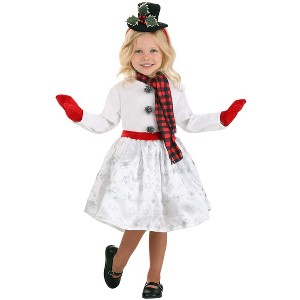 HalloweenCostumes.com 4T Girl Toddler Costume Snowgirl, White/Gray/Red - 1 of 4