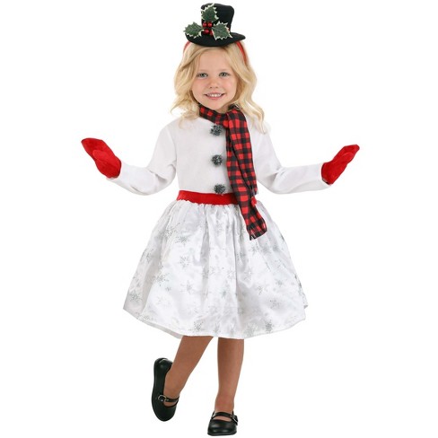 Halloweencostumes.com 2t Girl Toddler Costume Snowgirl, White/gray/red ...