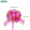 Unique Bargains Plastic Tree Stripes Gold Edge Large Satin Pull Bow 10 Count - 2 of 4