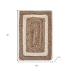HomeRoots 19" Set of Four Natural And Ivory Geometric Braided Jute Placemats - 3 of 4