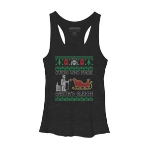 Women's Design By Humans Christmas Welder Welding Xmas Funny Welder Ugly Christmas Sweate By pahari Racerback Tank Top - 1 of 3