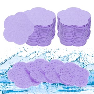 Unique Bargains Compact Size High-Temperature Resistant Face Cleansing Sponges Green 120 Pcs - 1 of 4