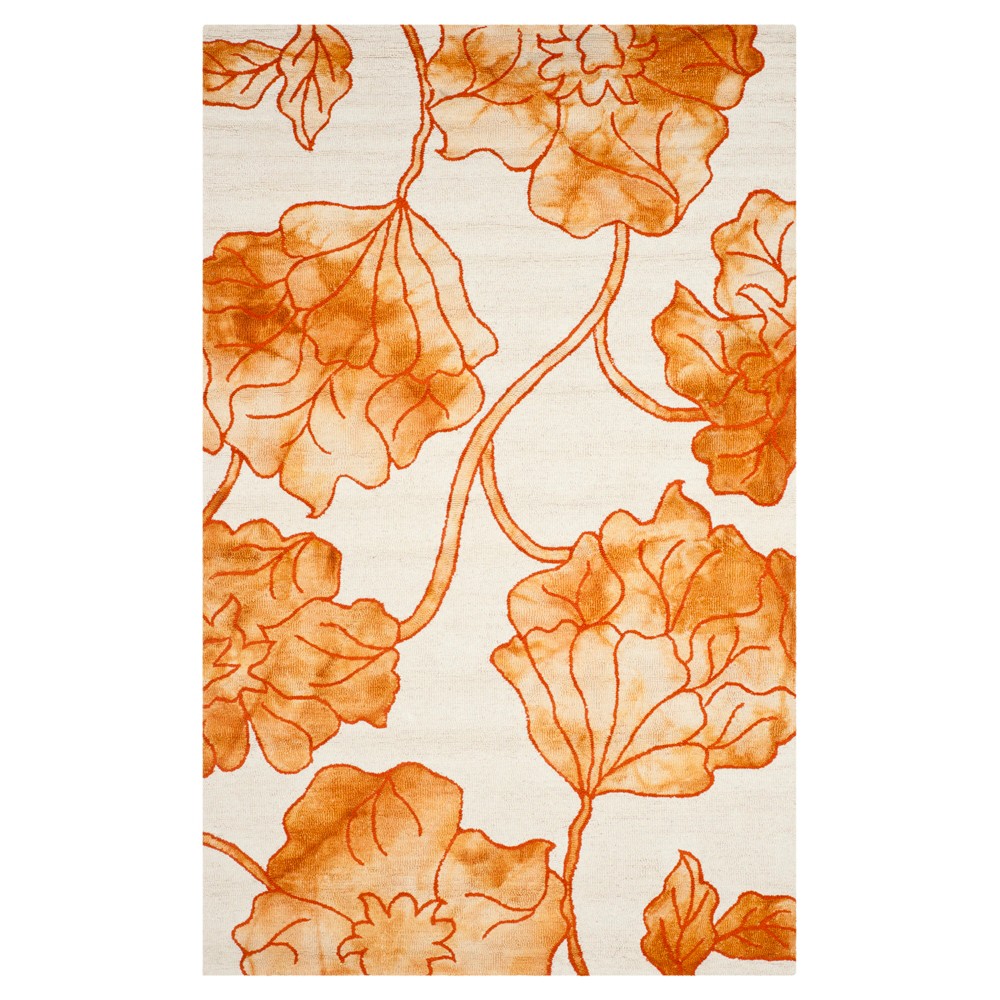 5'x8' Haslett Area Rug Ivory/Orange - Safavieh