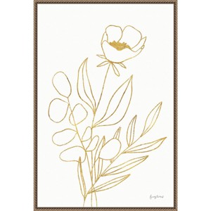 Amanti Art 23"x33" Rooted Florals IV Gold by Becky Thorns Framed Canvas Wall Art Print - 1 of 4