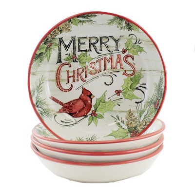 Tabletop 9.0" Evergreen Christmas Soup Pasta Cardinals Certified International  -  Serving Bowls