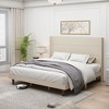 NicBex Queen/King Upholstered Bed Frame with 54" High Wingback Headboard,Platform Bed Frame with Wood Slat Support,No Box Spring Needed,Easy Assembly - 3 of 4