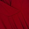Women's Long Sleeve V Neck Tunic Tops Pleated Solid Tee Shirt Causal Loose Blouse, Red, 4XL - 3 of 4