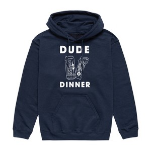 Men's - Instant Message - Dude Dinner Energy Drink Protein Bar Graphic Fleece Pullover Hoodie - 1 of 4
