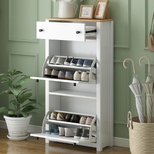 LOVMOR Entryway Organizer with 2 Flip Drawers - 1 of 4