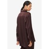 ellos Plus Size Oversized Satin Button Front Shirt - 3 of 4
