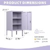 Acekool Lockable Metal End Table with Single Door, 2 Adjustable Shelves, Modern Minimalist Storage Cabinet for Bedroom and Living Room, Pink - 3 of 4
