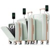 Whisen 3-Piece ABS Luggage Set with 20", 24", 28" USB Spinner Suitcases, Front-Opening Pocket, Hook, Cup Holder - 2 of 4